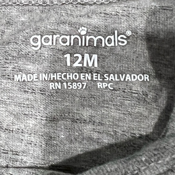 Baby Saurus Long Sleeve Shirt – Gray Dinosaur Graphic Tee – 12 Months – Handmade - Picture 2 of 2